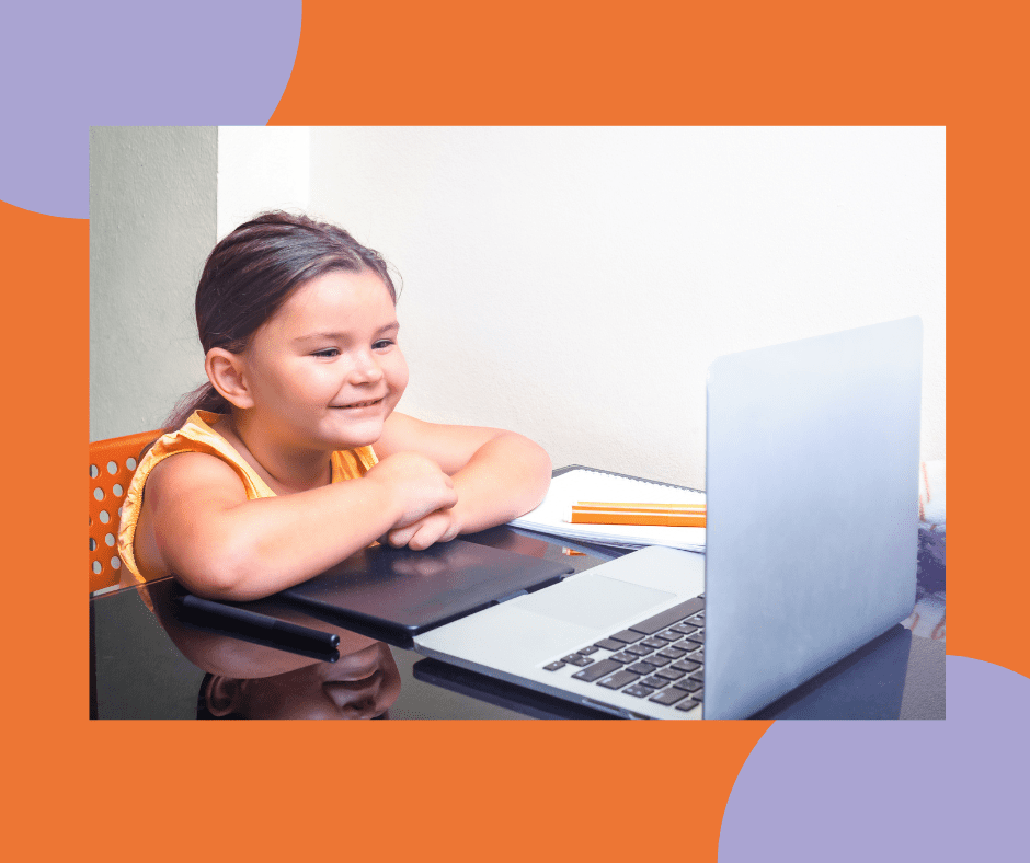 child learning maths online