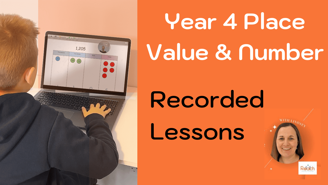 child completing year 4 recorded lesson on laptop