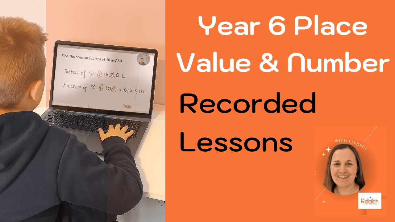 Child completing year 6 recorded lesson on laptop